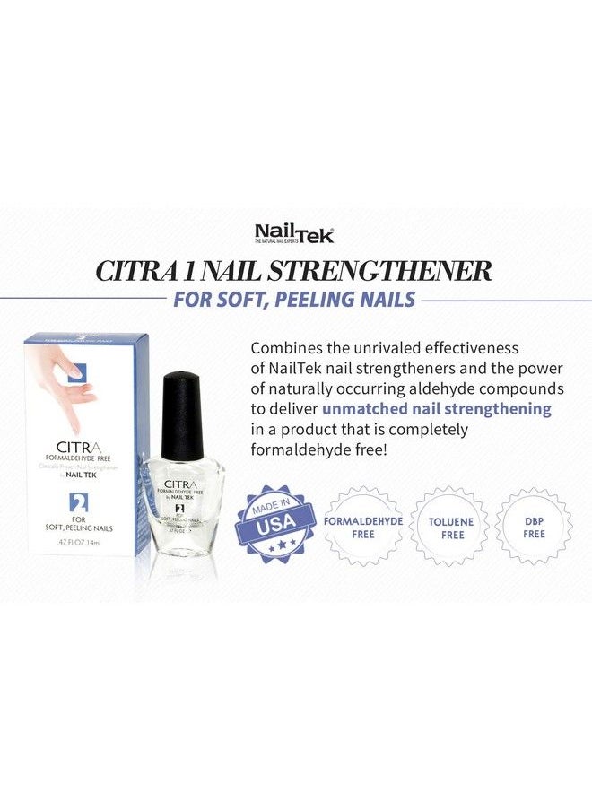 Nail Tek - Citra 2 Nail Strengthener For Soft And Peeling Nails Conditions Improves And Protects Nails Daily Nail Treatment 2Pack - Image 1