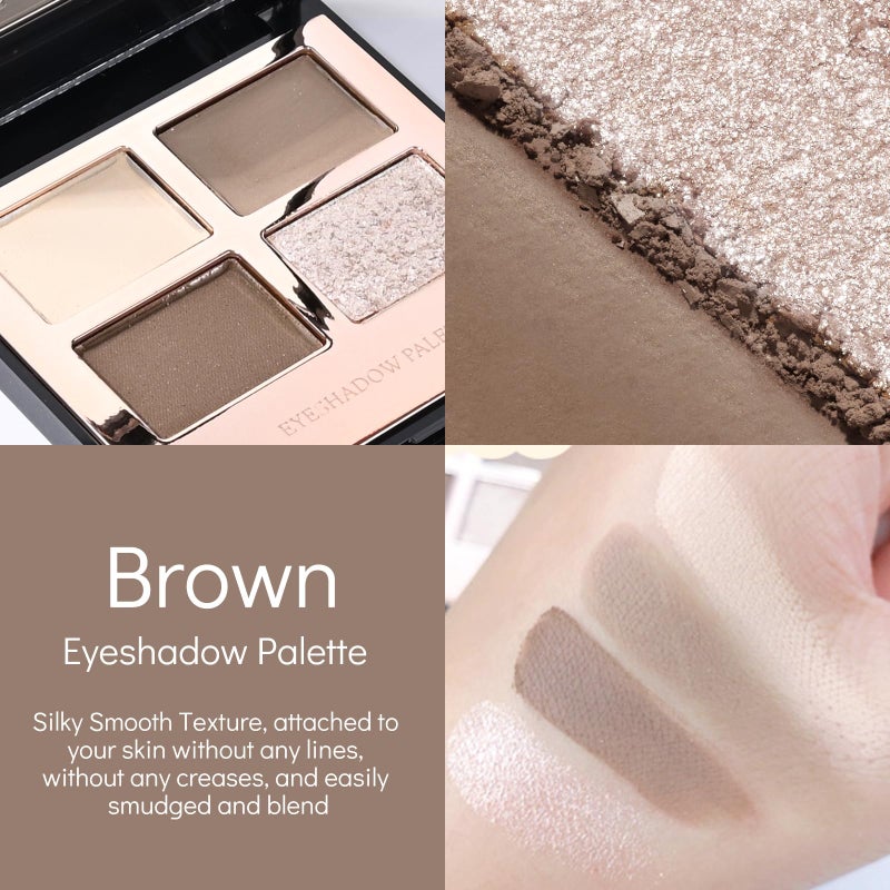 KYDA 4 Colors Brown Eyeshadow Palette - Image 3