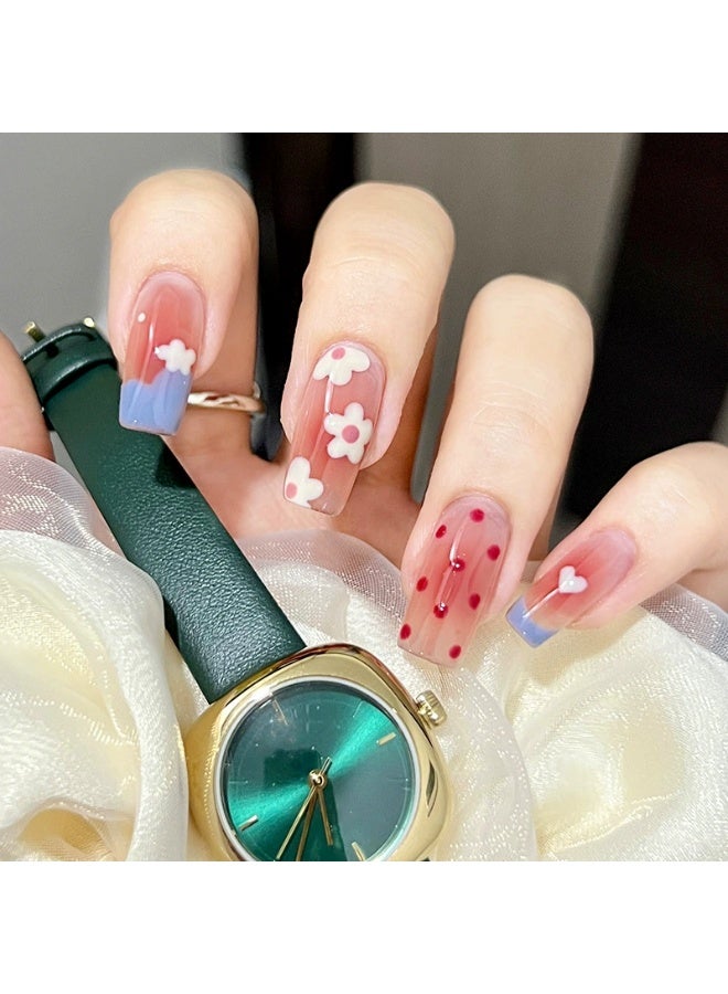 Goolsky Cloud Flower Heart French Press-on Nails for Sweet Spring Summer Look - Image 4