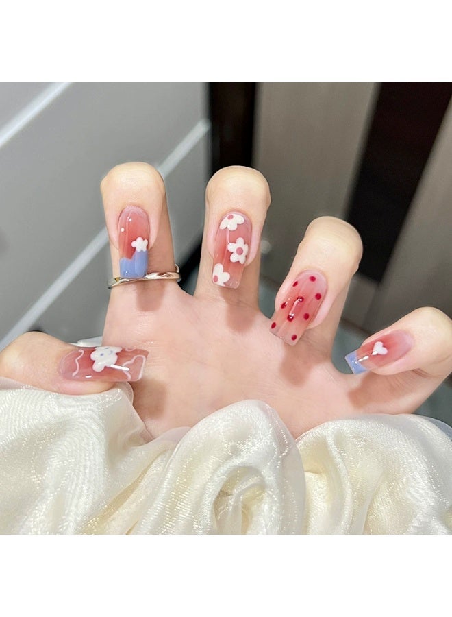 Goolsky Cloud Flower Heart French Press-on Nails for Sweet Spring Summer Look - Image 1