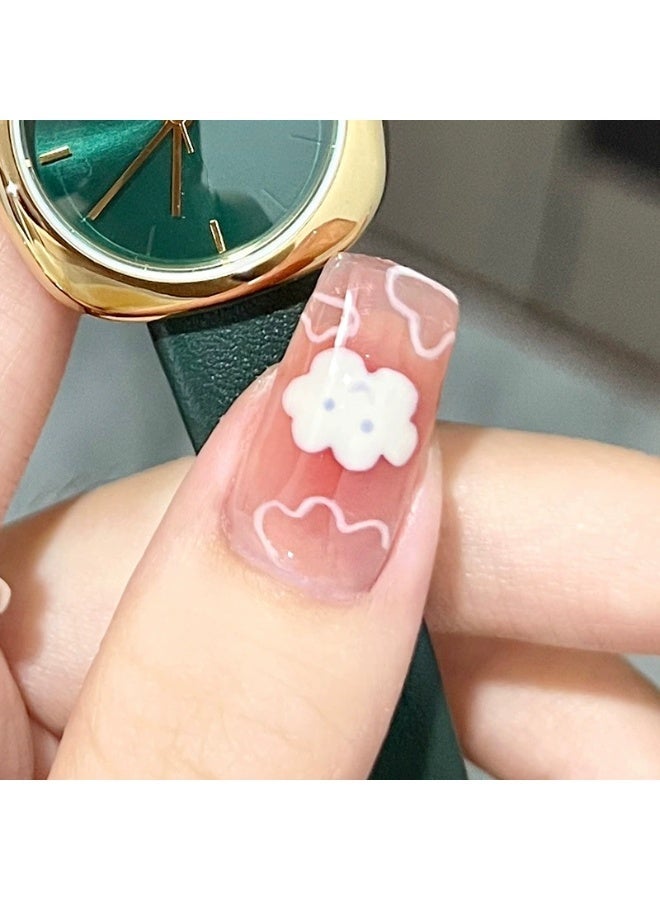 Goolsky Cloud Flower Heart French Press-on Nails for Sweet Spring Summer Look - Image 2