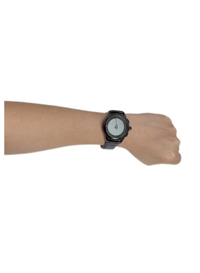 Al Fajr Analogue+digital dual-display Black circular dial wristwatch, Minimalist and fashionable style watch WW-22BWL-LS - Image 3