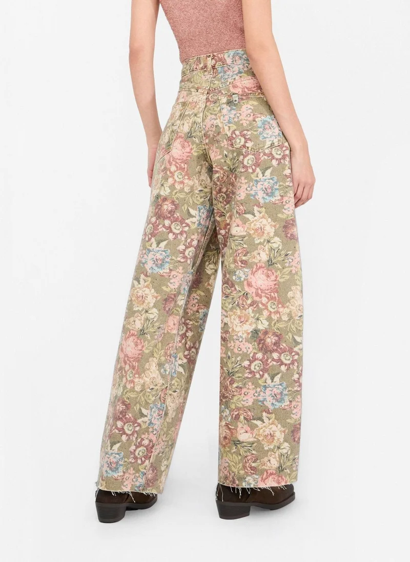 ليو جو بنطلون واسع مطبوع