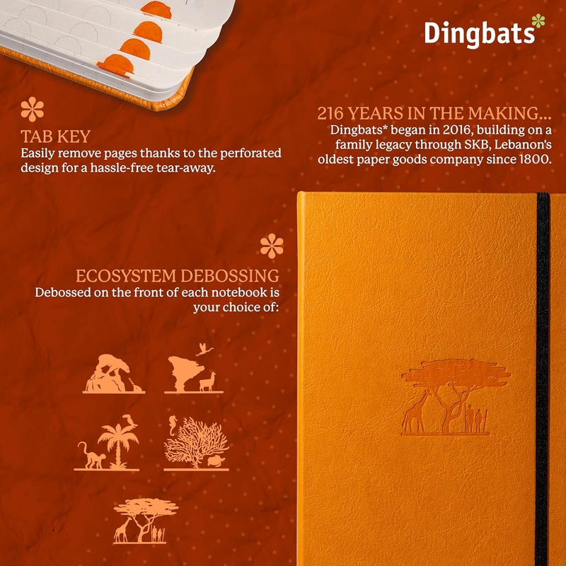 Dingbats* Notebooks Dingbats Earth Tangerine Serengeti Journal - Dotted Freeze crack proof - Image 2