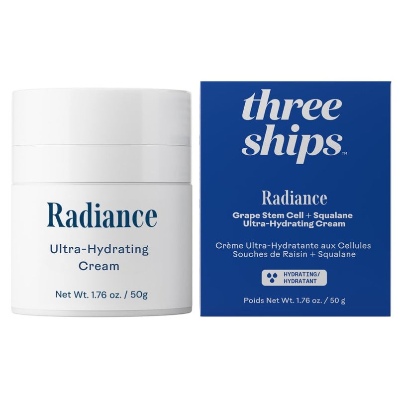 Three Ships Radiance UltraHydrating Cream with Grape Stem Cell  Squalane High in Antioxidants for Lasting Hydration Daily Face Moisturizer 50g