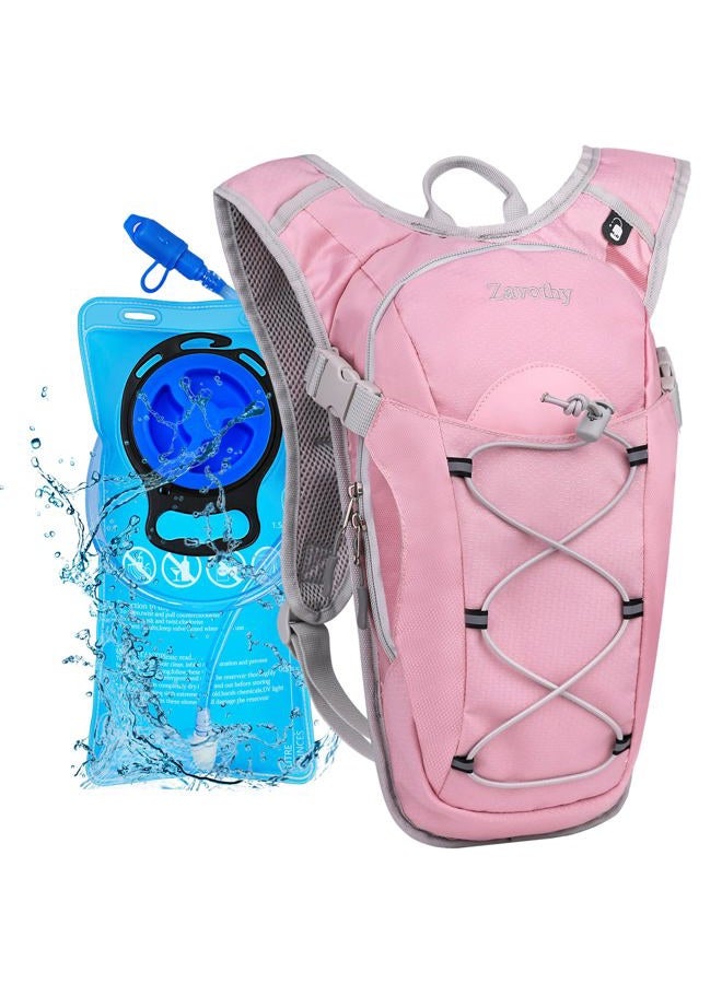 Zavothy Lightweight Hydration Backpack with 2L Water Bladder Water Backpack Hydration Pack for Cycling Running Biking Hiking Backpack Pink - Image 1