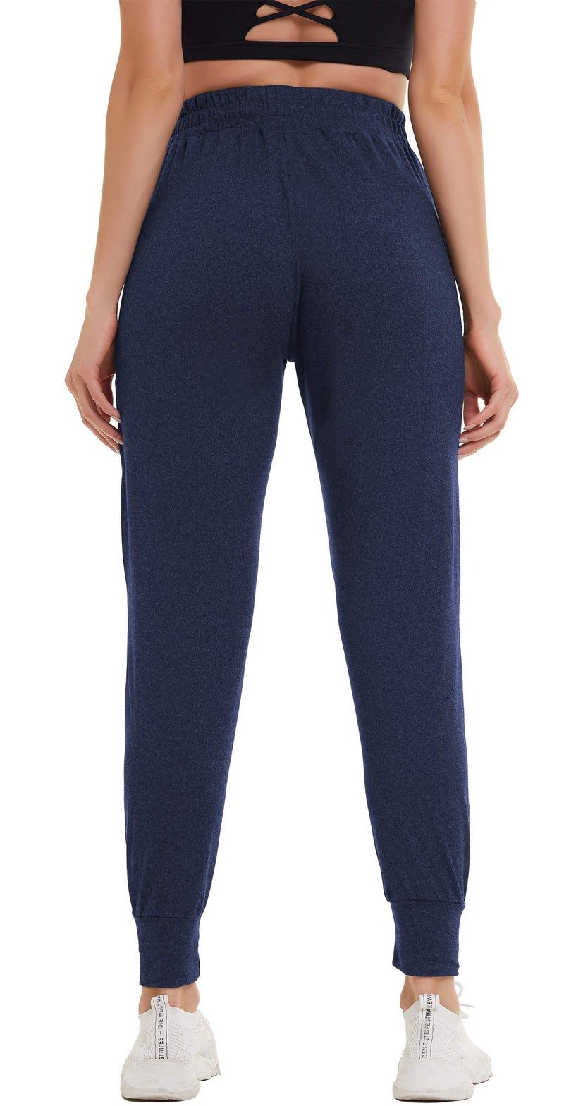 FULLSOFT Sweatpants for Women-Womens Joggers with Pockets Lounge Pants for Yoga Workout Running (Navy Heather, Large) - Image 3