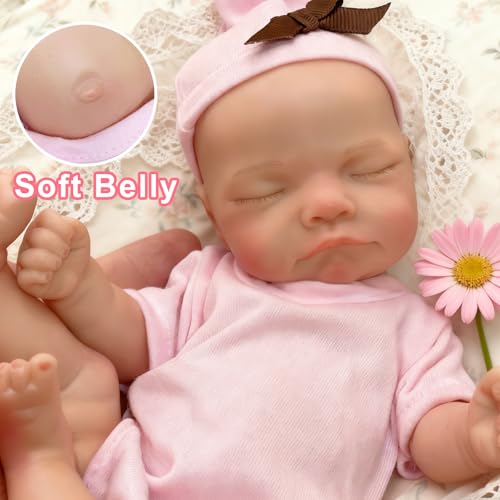 OtardDolls Silicone Baby Doll 10 Inch Full Body Soft Silicone Reborn Baby Mini Real Life Baby Dolls Handmade Real Babies Baby Dolls Set - Image 5