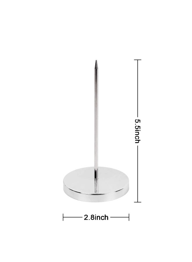 2 Pack Stainless Steel Receipt Holder Bill Memo Spike Straight Prong Desk Organizer 14 cm Rod Length - Image 4