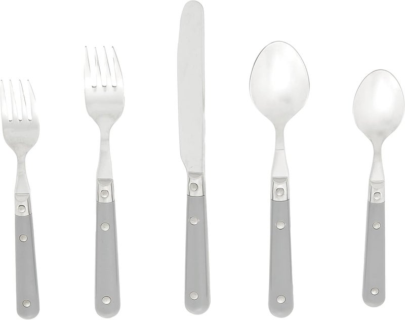 Ginkgo International Le Prix Stainless Steel Dishwashersafe 30piece flatware set Service for 6 Grey 22719 - Image 1