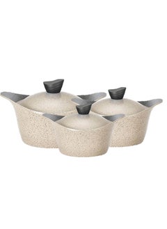 Badraig 8-Piece Granite Cookware Set Beige  - Image 2