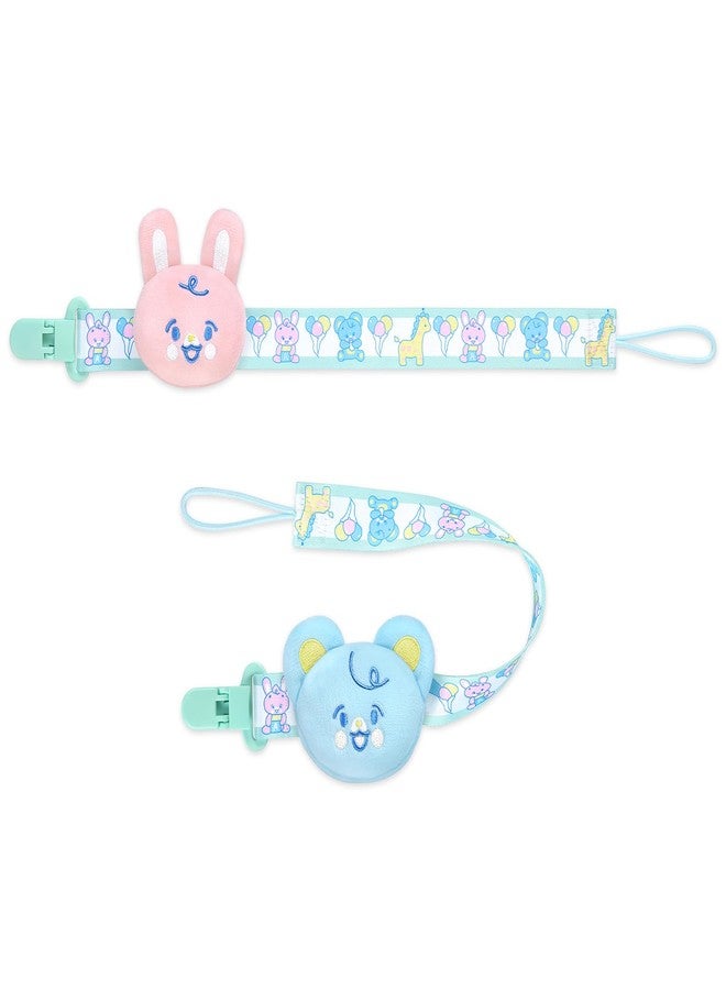 Littleforbig Adult Clip Parade Stuffed Animal Accessories Clips Set - Pink Bunny and Blue Bear 2-Pack