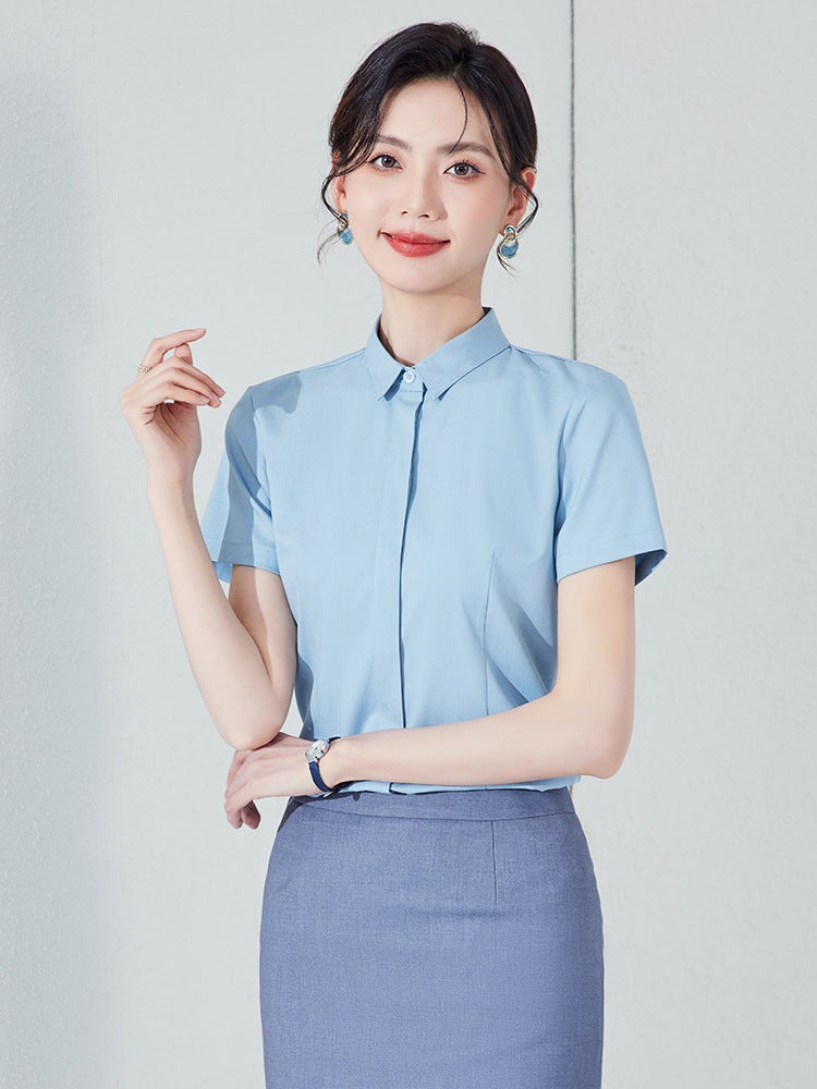 Flight Attendants Interview Uniform Shirt Women'S Dress Stewardess Professional Suit White Shirt Work Clothes Art Examination Clothing Skirt - Image 5