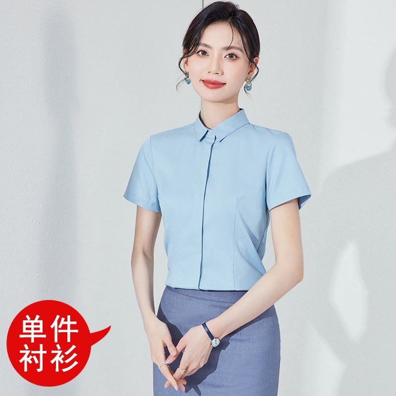 Flight Attendants Interview Uniform Shirt Women'S Dress Stewardess Professional Suit White Shirt Work Clothes Art Examination Clothing Skirt - Image 1