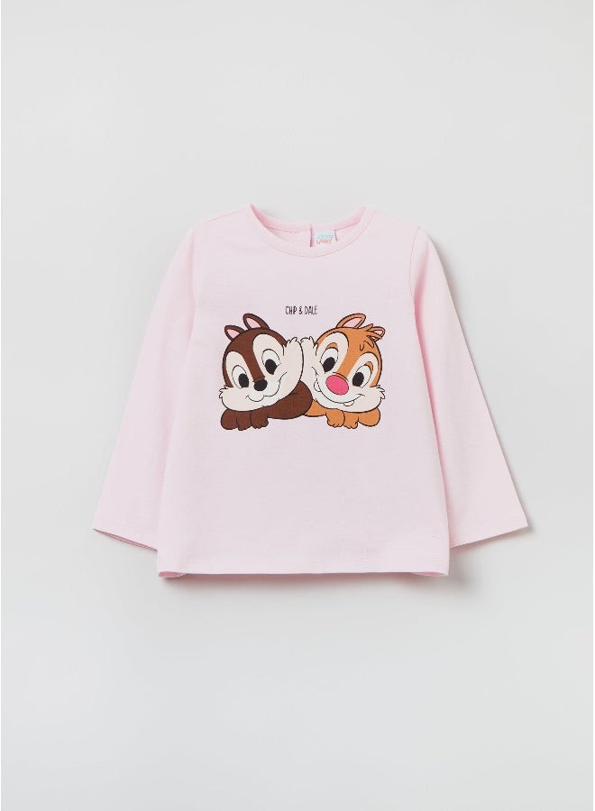 Ovs Ovs Baby Girl Long-Sleeved T-Shirt With Chip 'N' Dale Print - Image 1