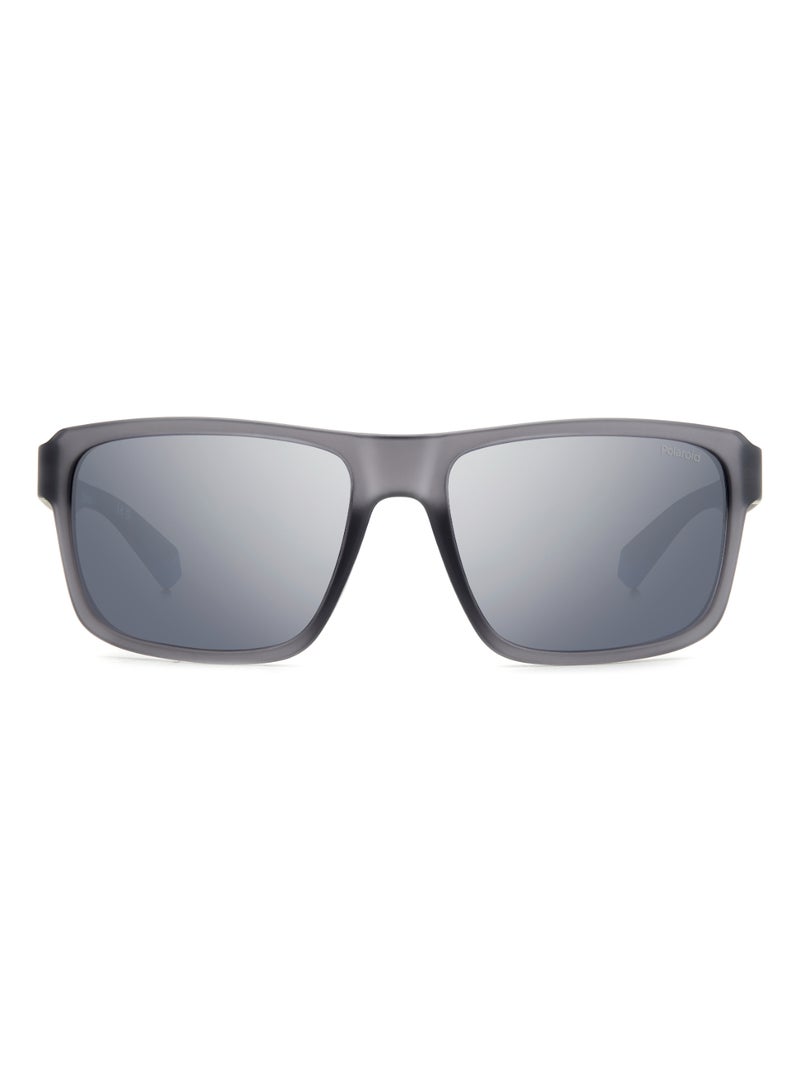 Polaroid Men's Polarized Rectangular Shape  Sunglasses PLD 2158/S GREY 42 - Lens Size: 42.4 Mm - Mtt Grey - Image 3