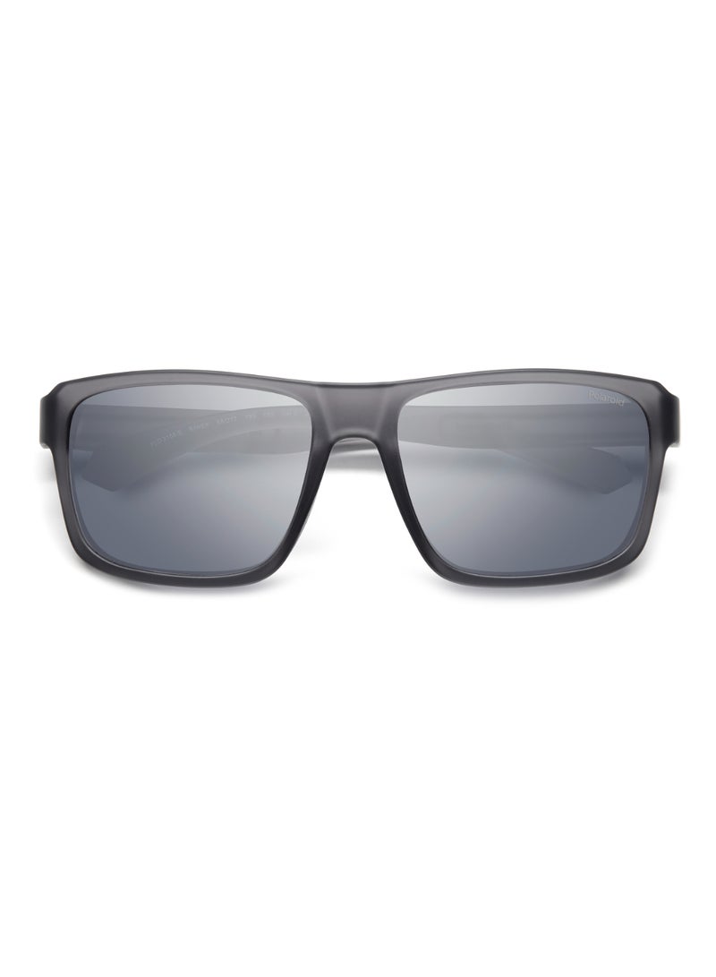 Polaroid Men's Polarized Rectangular Shape  Sunglasses PLD 2158/S GREY 42 - Lens Size: 42.4 Mm - Mtt Grey - Image 4