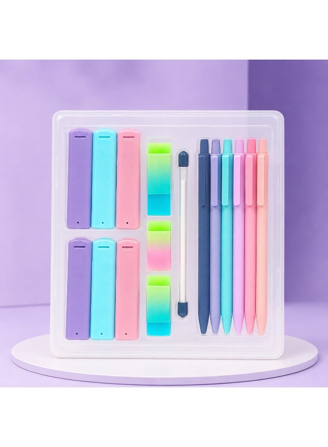 HPRT Mechanical Pencil Set, 6PCS 0.5mm Mechanical Pencils with 120PCS HB Lead Refills, 3 Erasers and 10 Eraser Refills for School Writing and Note-Taking (Morandi Colors, 15 cm) - Image 1