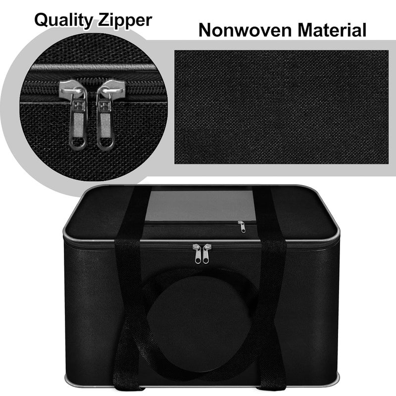 Storite 4 Pack Mini Moisture Proof Nylon Large Size Foldable Underbed Storage Bag For Clothes Blankets Cover 39 X 32 X 22 cm Black Rectangular - Image 3