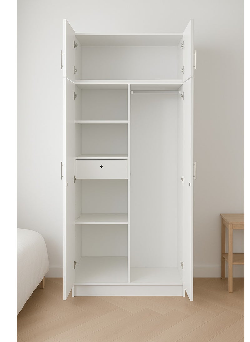 KARNAK Max 2 Doors + Top Cabinet MDF Wooden Wardrobe with Up-top Cabinet – 100+ Color Options – Modern Design - Image 2