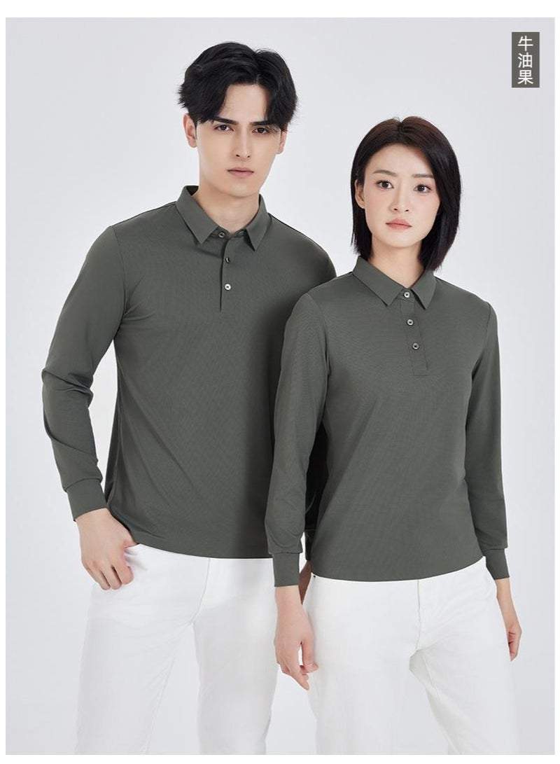Long Sleeve Men's Polo Shirt Workwear Embroidered Logo Cultural Gathering Clothing Spring Autumn - Image 2
