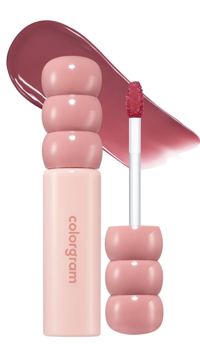 COLORGRAM Fruity Glass Tint 15 Satisfied Fig, Non-Sticky Formula for Glass-Like Shine and Effortless Application - Image 1