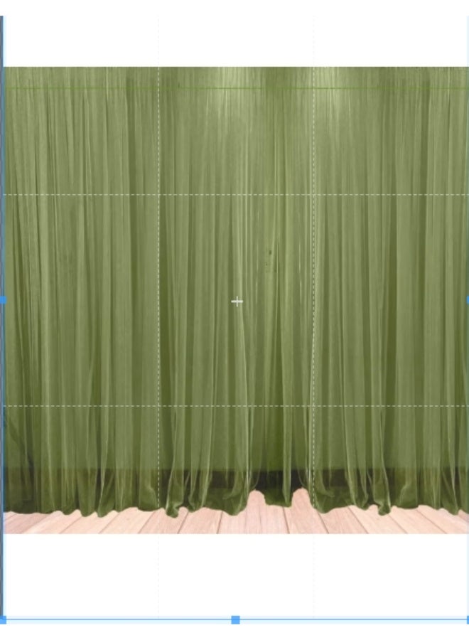 1iAM 2 قطعة ستائر شبكية للزينة على شكل زيتون كبيرة الحجم مخيطة بشريط من النايلون قابلة لإعادة الاستخدام وناعمة وخالية من التجاعيد 85 × 5 أقدام لكل شبكة خلفية لتزيين حفلات أعياد الميلاد والذكرى السنوية