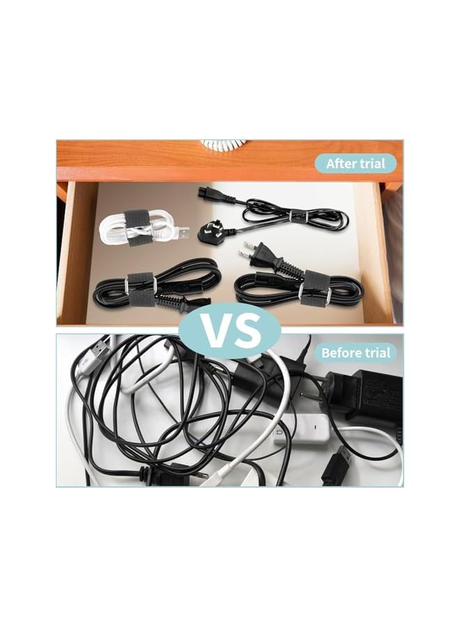 PROMASS promass 2.5CM*500CM Adjustable Fastening Cable Straps with 25 Metallic Buckles Cut-to-Length Fastening Cord Management Organizer Wire Wrap Loop Strap Nylon Cable Ties for Organizer Storage (2.5CM*500CM)  - Image 5