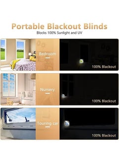 Hihonor Blackout Blind, Portable Blackout Blinds Stick on Window No Drill, Blackout Material Blinds Blackout Curtains for Bedroom Nursery Loft Travel Rv Car（ 100x145cm ）  - Image 3