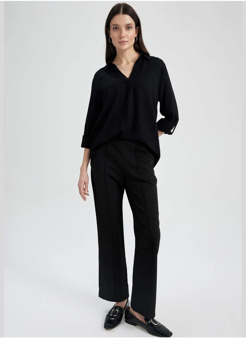 DeFacto Woman Straight Fit Woven Trousers