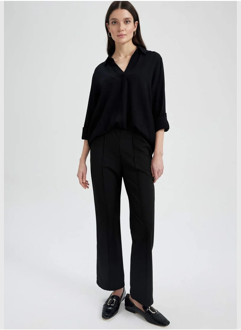 DeFacto Woman Straight Fit Woven Trousers