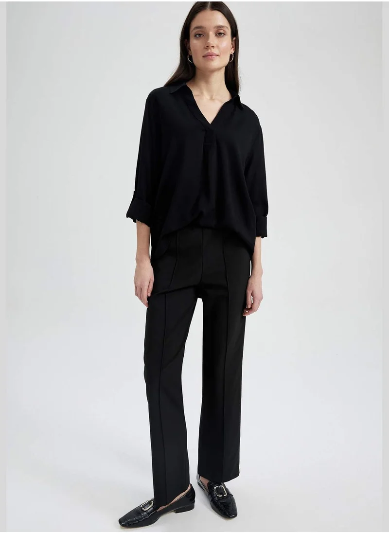 DeFacto Woman Straight Fit Woven Trousers