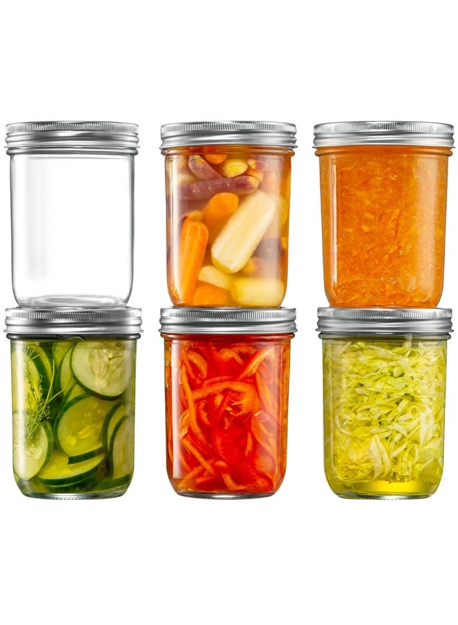 HOMESTAR 6 Pack Wide Mouth Mason Jars 19oz - Airtight Glass Canning Jars for Food Storage, Meal Prep, Overnight Oats, Pickling, Salad & Wedding Favors (Leak-Proof Lids) - Image 1