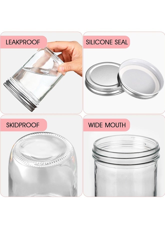 HOMESTAR 6 Pack Wide Mouth Mason Jars 19oz - Airtight Glass Canning Jars for Food Storage, Meal Prep, Overnight Oats, Pickling, Salad & Wedding Favors (Leak-Proof Lids) - Image 3