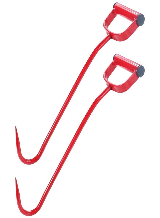 GUSUHAWK 2 Pack 17" Hay Hook Replaces 47010600, S47010600, Red, Made of Heavy Duty Metal, for Effortless Moving of Hay Bales - Image 1