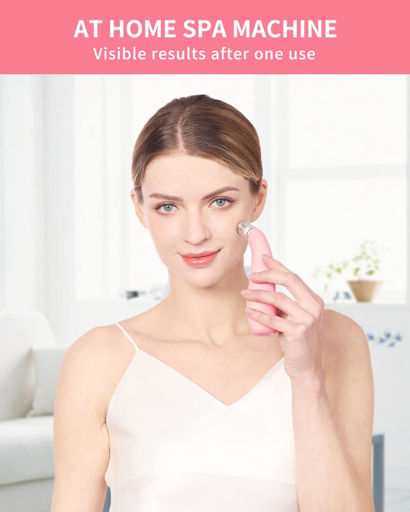 NEWDERMO 2-in-1 Microdermabrasion Machine for Facial, Diamond Microdermabrasion Device USB Rechargeable - Advanced Home Facial Treatment Machine (Pink) - Image 5