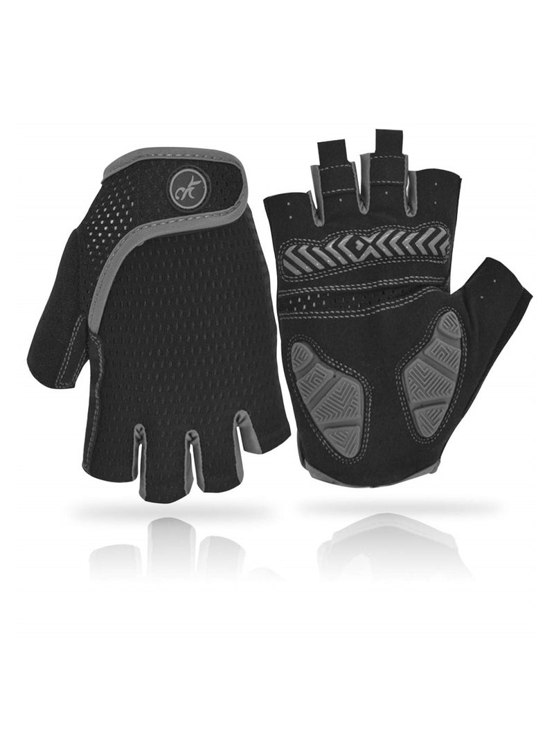 SYOSI Cycling Gloves for Men Women, Half Finger Bicycle Biking Gloves,  Shock-Absorbing Anti-Slip Breathable MTB Road Biking Gloves for Fitness Cycling Training Outdoor Sports (L) - Image 1