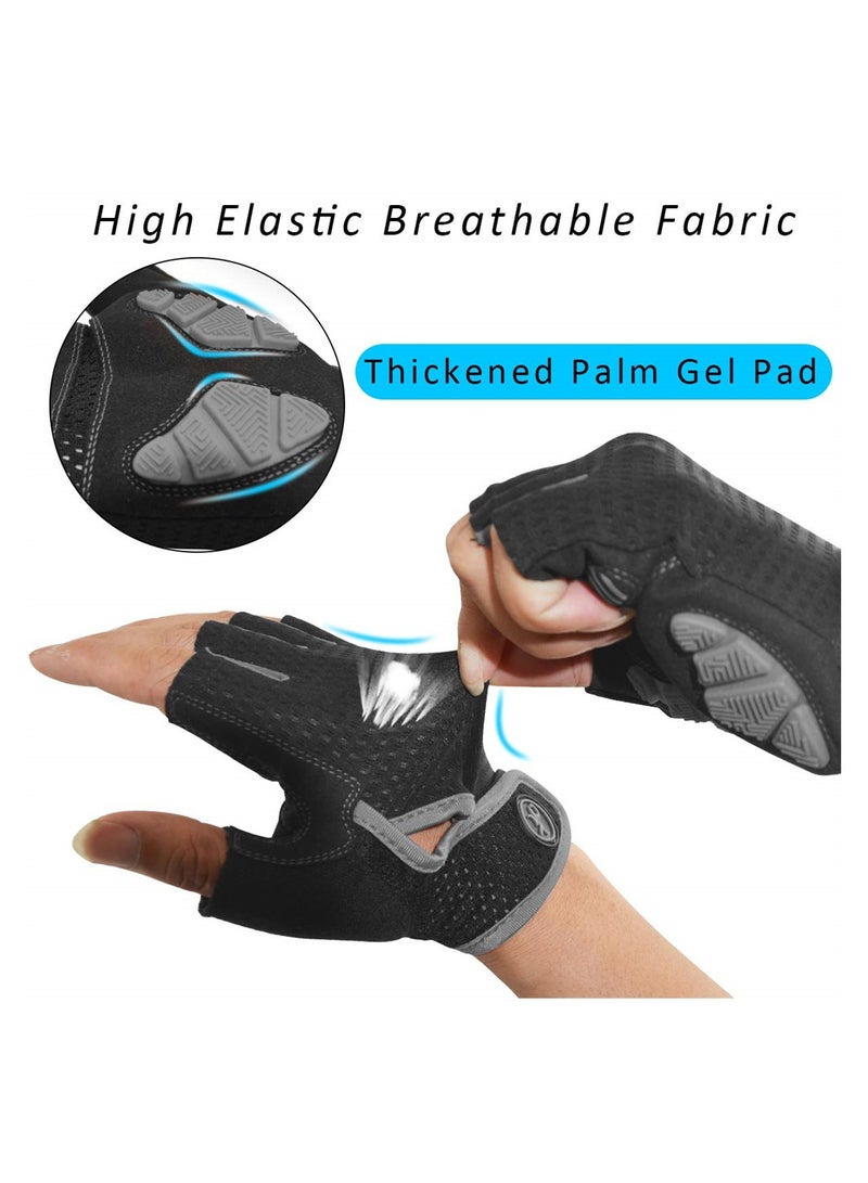 SYOSI Cycling Gloves for Men Women, Half Finger Bicycle Biking Gloves,  Shock-Absorbing Anti-Slip Breathable MTB Road Biking Gloves for Fitness Cycling Training Outdoor Sports (L) - Image 4