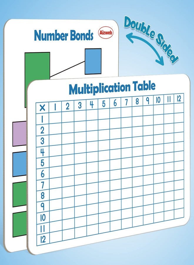 Aizweb Dry Erase Multiplication Chart Whiteboard, 9" x 12" Multiplication Table Double-Sided Times Table, Math Manipulatives White Board for Kids Students, Classroom and Home, Small White Board Dry Erase - Image 2
