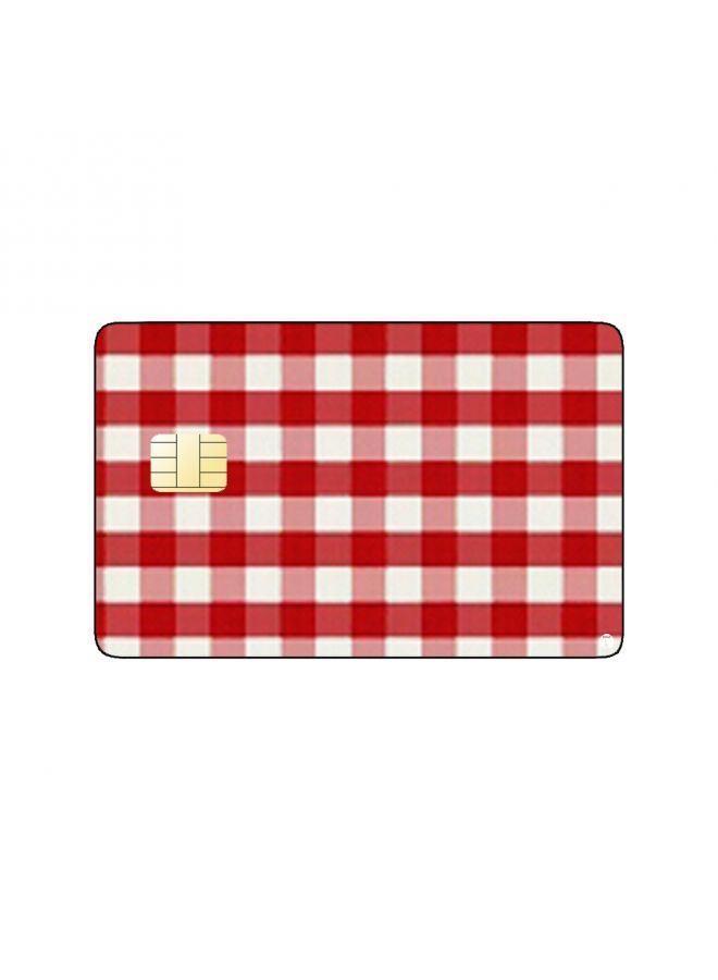 RKN PRINTED BANK CARD STICKER Beautiful Red And White Fabric - Image 2