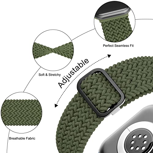 Meliya Braided Stretchy Band Compatible for Apple Watch Strap 38mm 40mm 41mm 42mm 44mm 45mm 46mm 49mm for Women Men, Nylon Elastic Wristbands for iWatch Series 10 9 8 7 6 SE 5 4 3 2 Ultra Ultra 2 - Image 2