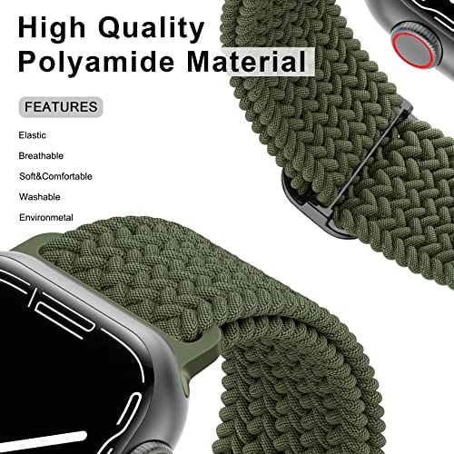 Meliya Braided Stretchy Band Compatible for Apple Watch Strap 38mm 40mm 41mm 42mm 44mm 45mm 46mm 49mm for Women Men, Nylon Elastic Wristbands for iWatch Series 10 9 8 7 6 SE 5 4 3 2 Ultra Ultra 2 - Image 5