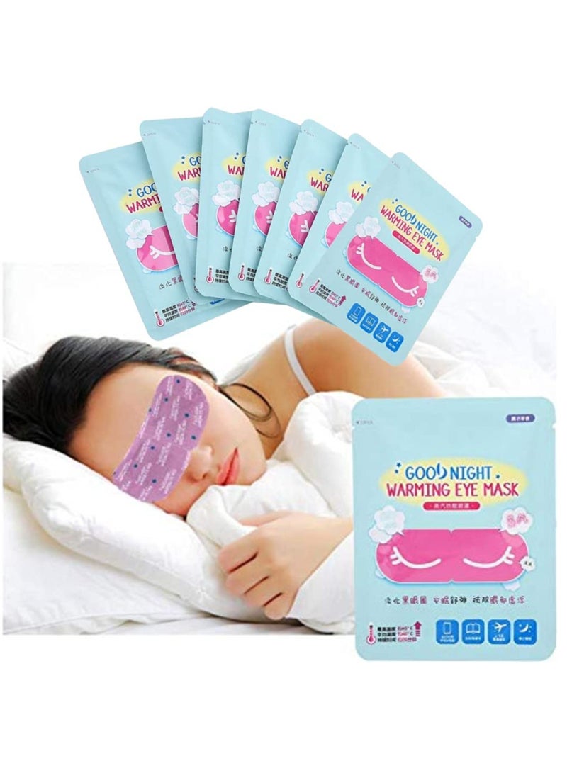 SYOSI قناع بخار العين الساخن، قناع عين دافئ للنوم، قناع بخار العين الساخن القابل للاستعمال مرة واحدة، يهدئ جفاف العين، يزيل الهالات السوداء، يخفف التعب، رقعة العين المريحة للنوم (7 قطع لافندر) - Image 1