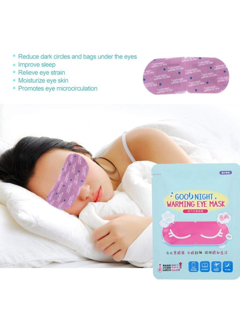 SYOSI قناع بخار العين الساخن، قناع عين دافئ للنوم، قناع بخار العين الساخن القابل للاستعمال مرة واحدة، يهدئ جفاف العين، يزيل الهالات السوداء، يخفف التعب، رقعة العين المريحة للنوم (7 قطع لافندر) - Image 3