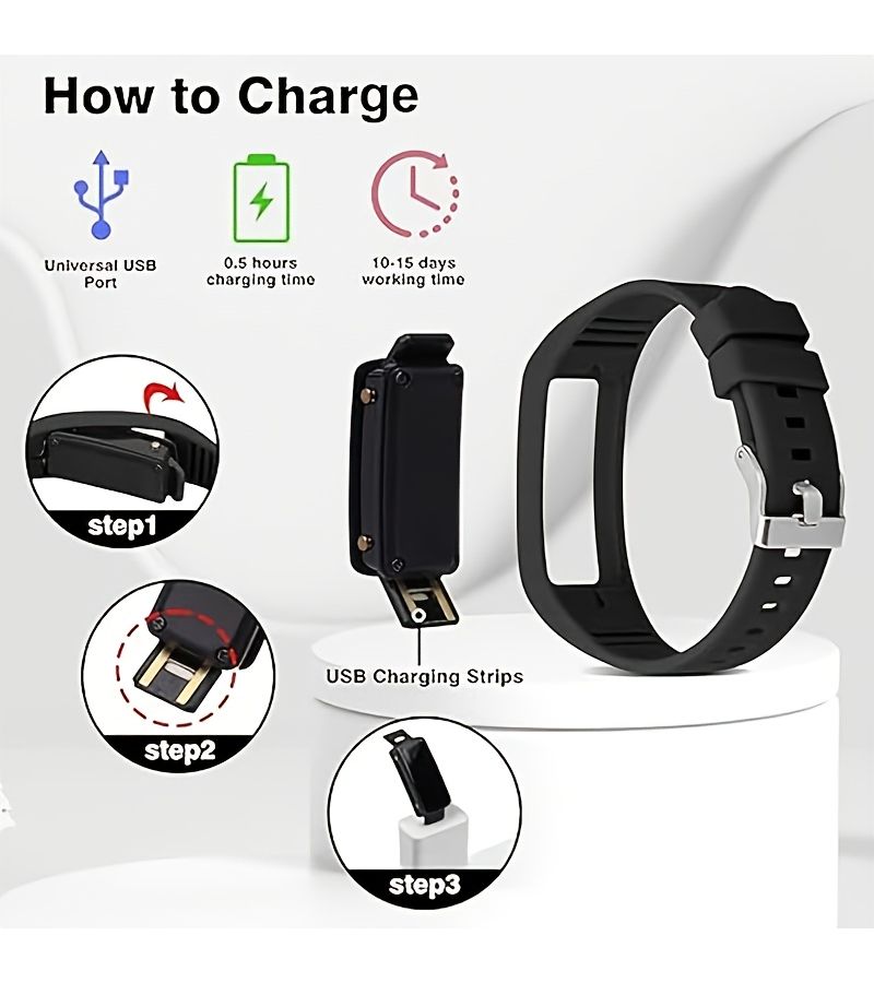 Multifunctional Fitness Tracker Watch Pedometer Step Counter Gray White for Men Women - Image 5