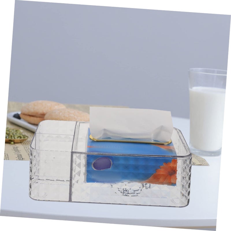 Multifunctional Desktop Tissue Box Holder for Living Room Bedroom Office Compact Storage - Image 5