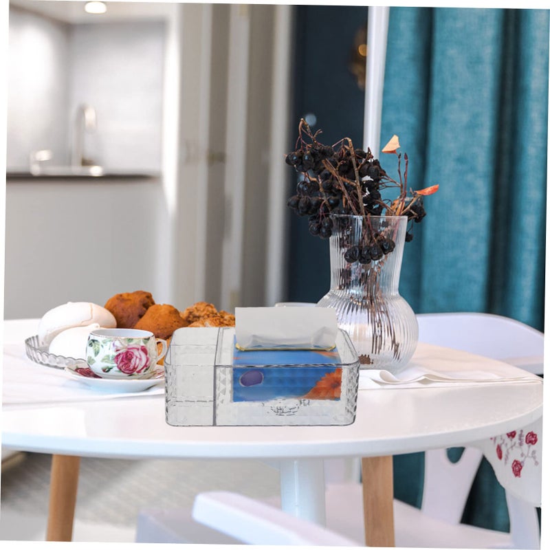 Multifunctional Desktop Tissue Box Holder for Living Room Bedroom Office Compact Storage - Image 3