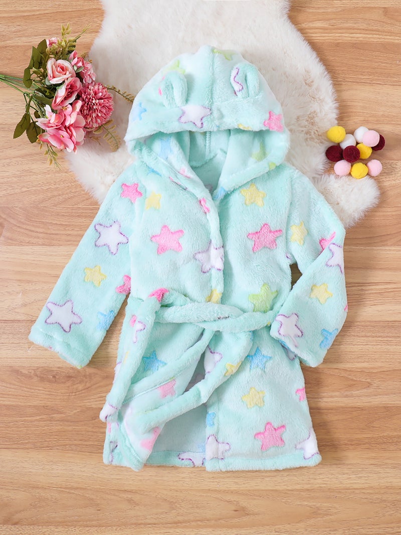Children'S Nightgown Flannel Baby Boy'S Thickened Girl'S Coral Fleece Pajamas Four Seasons Bathrobe - Image 1