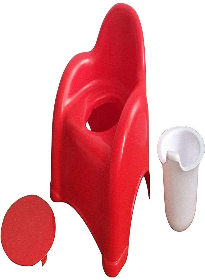 Maanit Baby Toilet Training Potty Seat with Upper Closing Lid with Removable Bowl (Red) - Image 2