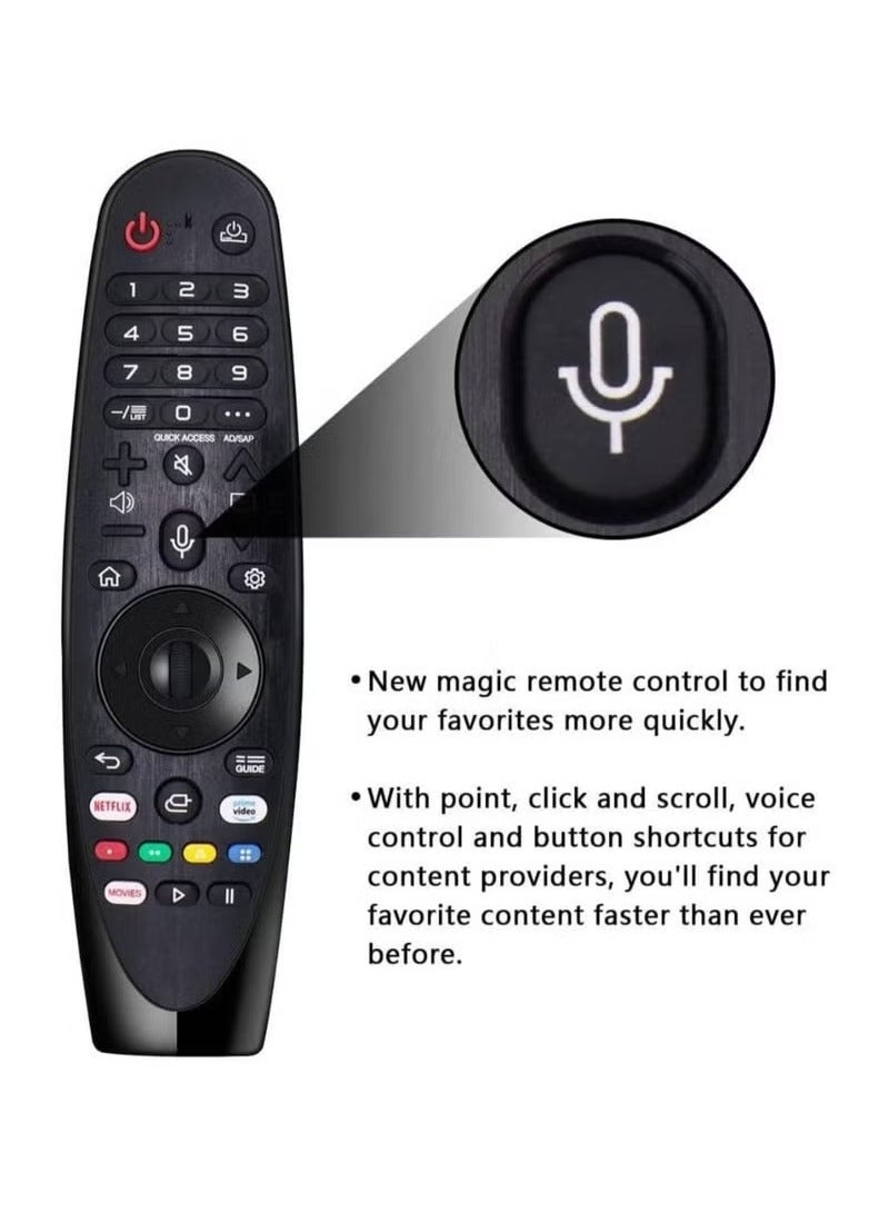 TIGER Replacement Remote Control for LG Smart TVs – Compatible with MR20GA Voice Magic Remote & Model AKB75855501 – Original Quality Design with Voice Function, Easy Pairing & Full Navigation Support – Ideal LG TV Remote Substitute – Black - Image 3